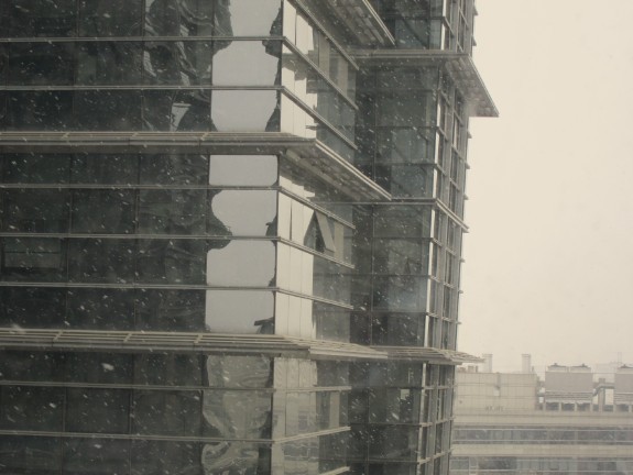 帝都竟然开始飘起鹅毛大雪了！都快四月份了！